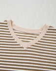 Plus Size Stripe Textured Dolman Sleeve Top
