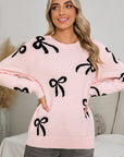 Light Pink Bow Sweater