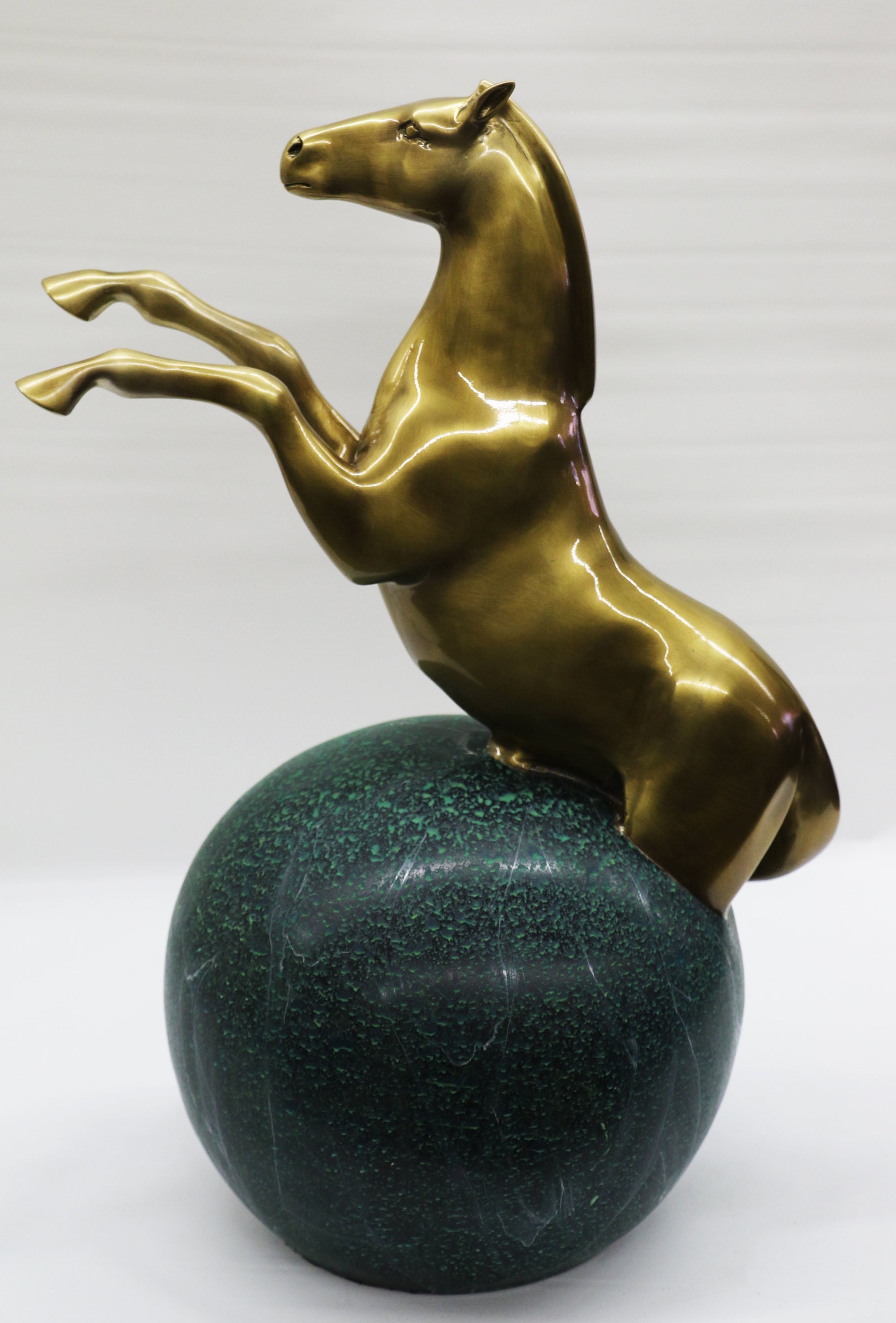 Rearing Stallion Mustang Horse Bronze Marble Statue Sculpture Western Art Gift