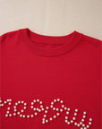 Christmas Merry Pearl Beaded Sweater