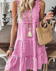 Stripe Scoop Neck Sleeveless Mini Dress