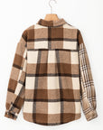 Plaid Double Flap Pocket Button-Up Shacket