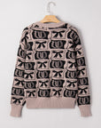 Western Bows & Horseshoes Long Sleeve Sweater