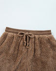 Sherpa Zip-Up Hoodie and Drawstring Shorts Set
