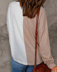 Colorblock Long Sleeve Crew Neck Top