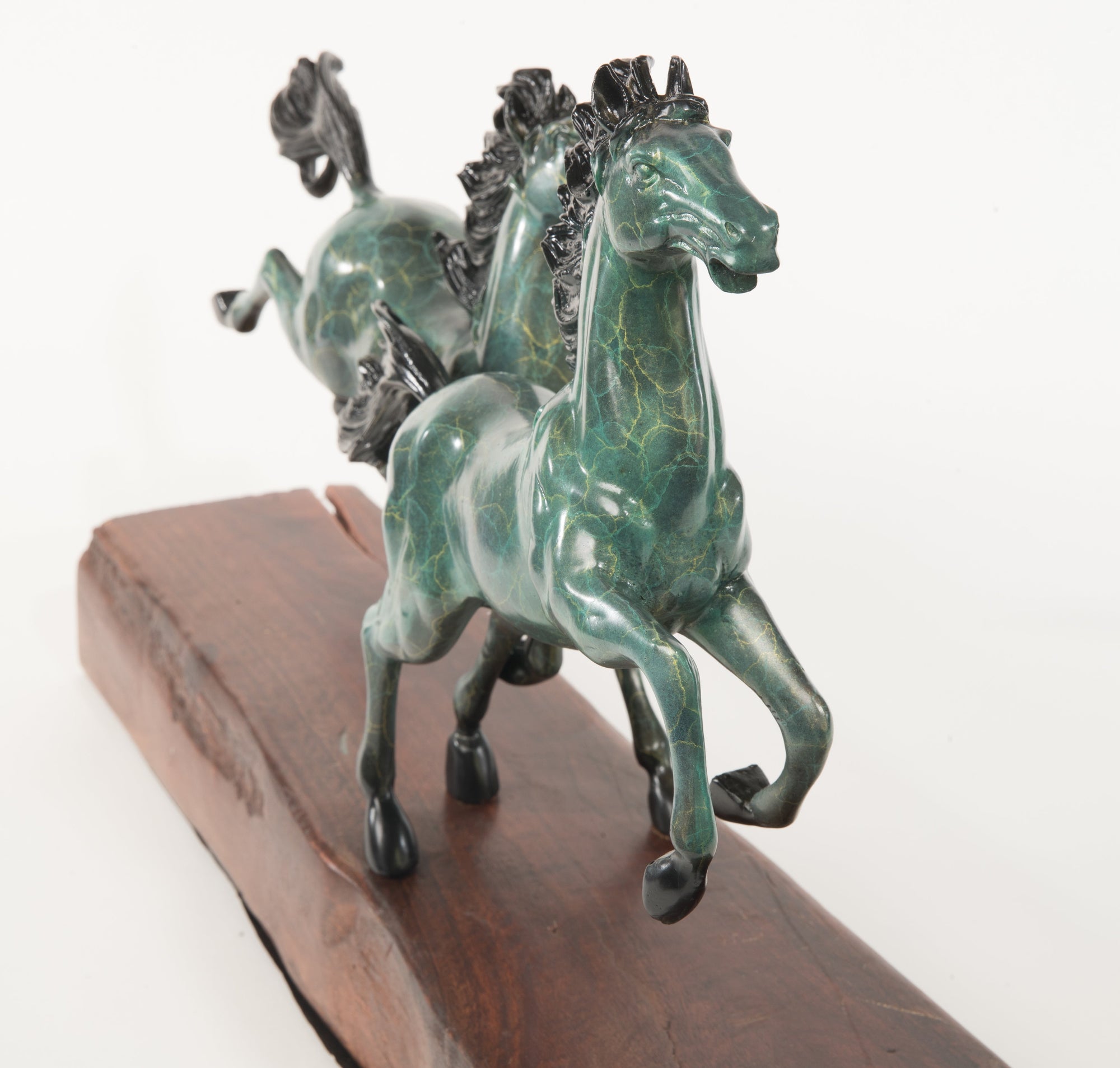 Arabian Horses Galloping Western Equestrian Art Bronze Limited Edtion Sculpture