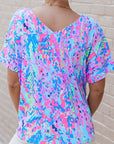 Floral Short Sleeve V-Neck Tee