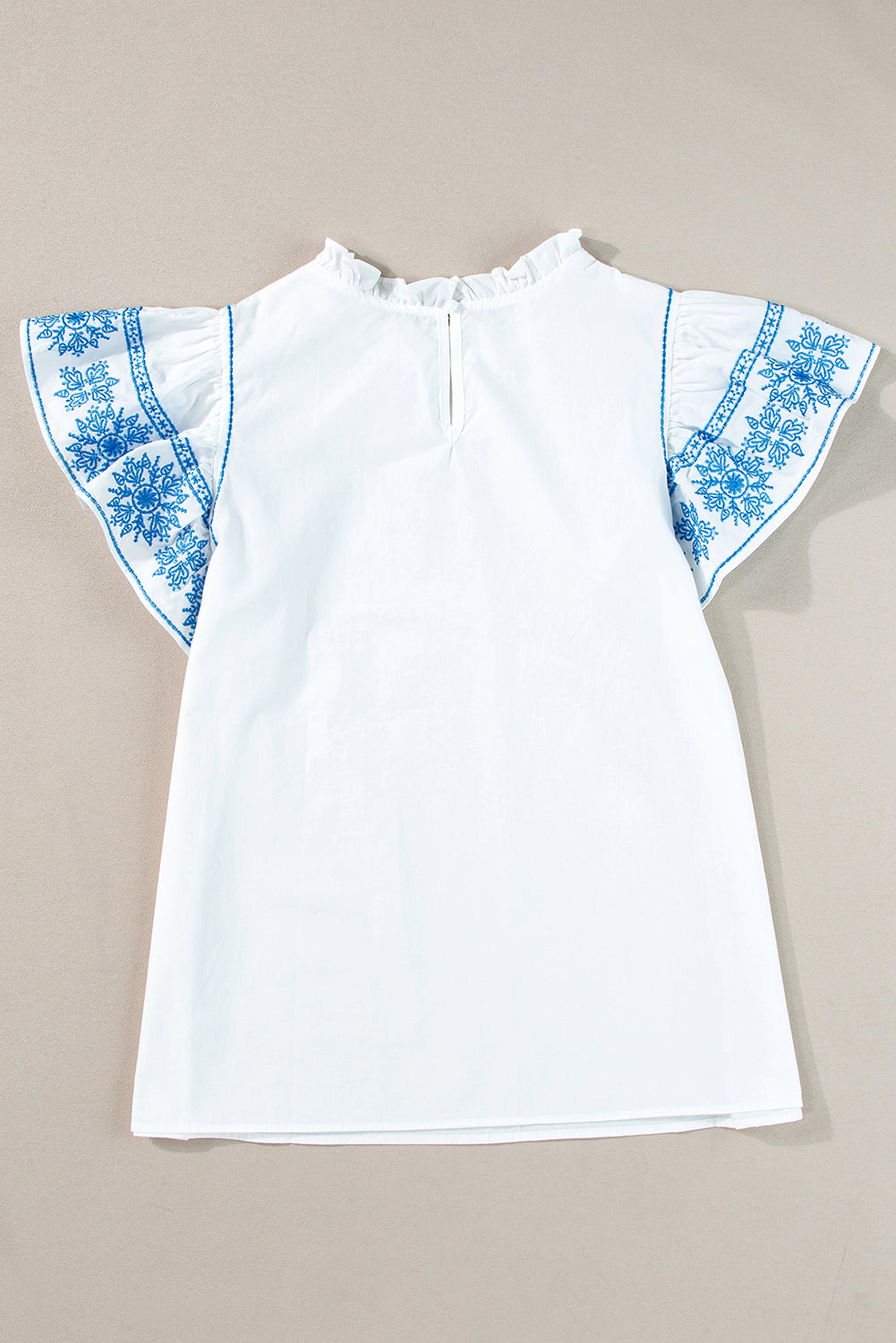 Vienna Embroidered Ruffled Sleeve Blouse