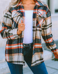 Plaid Pocketed Button Front Shacket