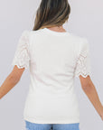 Kora Eyelet Pattern Short Sleeve Top