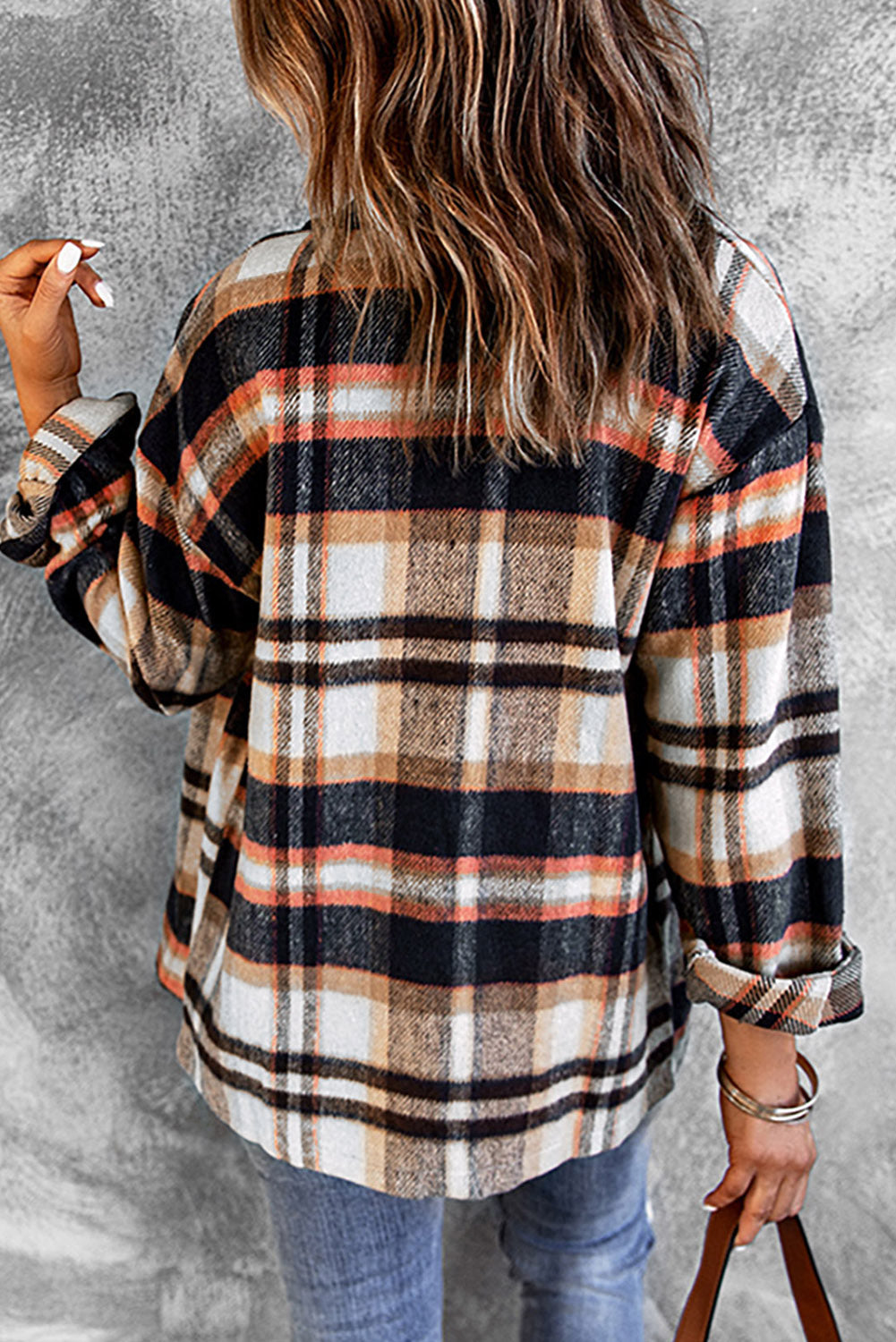 Plaid Pocketed Button Front Shacket