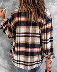 Plaid Pocketed Button Front Shacket