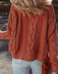 Textured Chunky Knit Long Sleeve Sweater