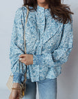 Floral Puff Sleeve Button-Up Shirt