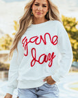 GAME DAY Tinsel Drop Shoulder Sweatshirt