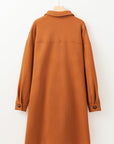 Textured Collared Button-Up Drop Shoulder Coat