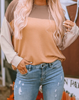 Colorblock Ribbed Long Sleeve Top