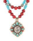 Dalmatian Jasper Colorful Golden Pendant Necklace