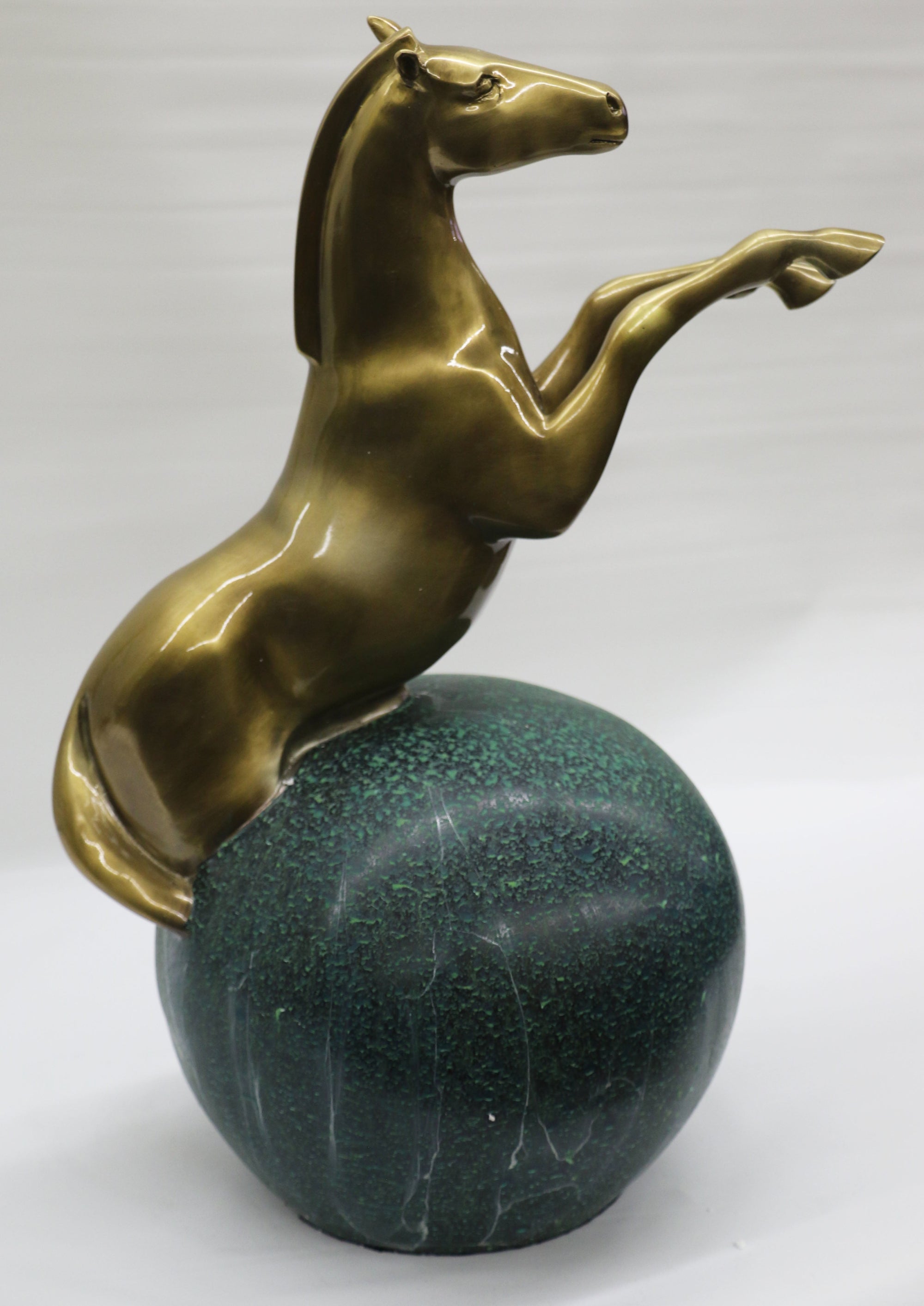 Rearing Stallion Mustang Horse Bronze Marble Statue Sculpture Western Art Gift