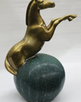 Rearing Stallion Mustang Horse Bronze Marble Statue Sculpture Western Art Gift