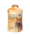 Watercolor Cowboy Women's Western Puffy Vest