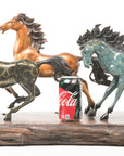 100% Real Bronze Horses Free spirit, By Milo, Numbered with Certificate 1/100