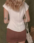 Wrap V-Neck Ruched Peplum Blouse