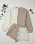Colorblock Patchwork Textured Top and Short Set