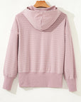 Stripe Thumbhole Drop Shoulder Sleeve Hoodie