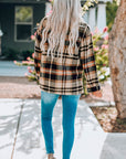 Plaid Pocketed Button Front Shacket