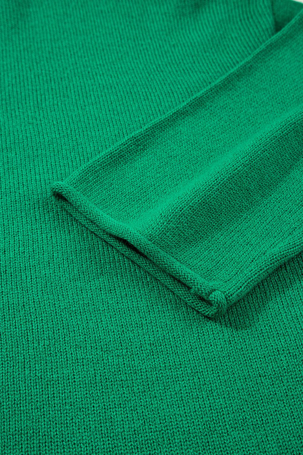 Solid Knit Button-Up Drop Shoulder Sweater Cardigan