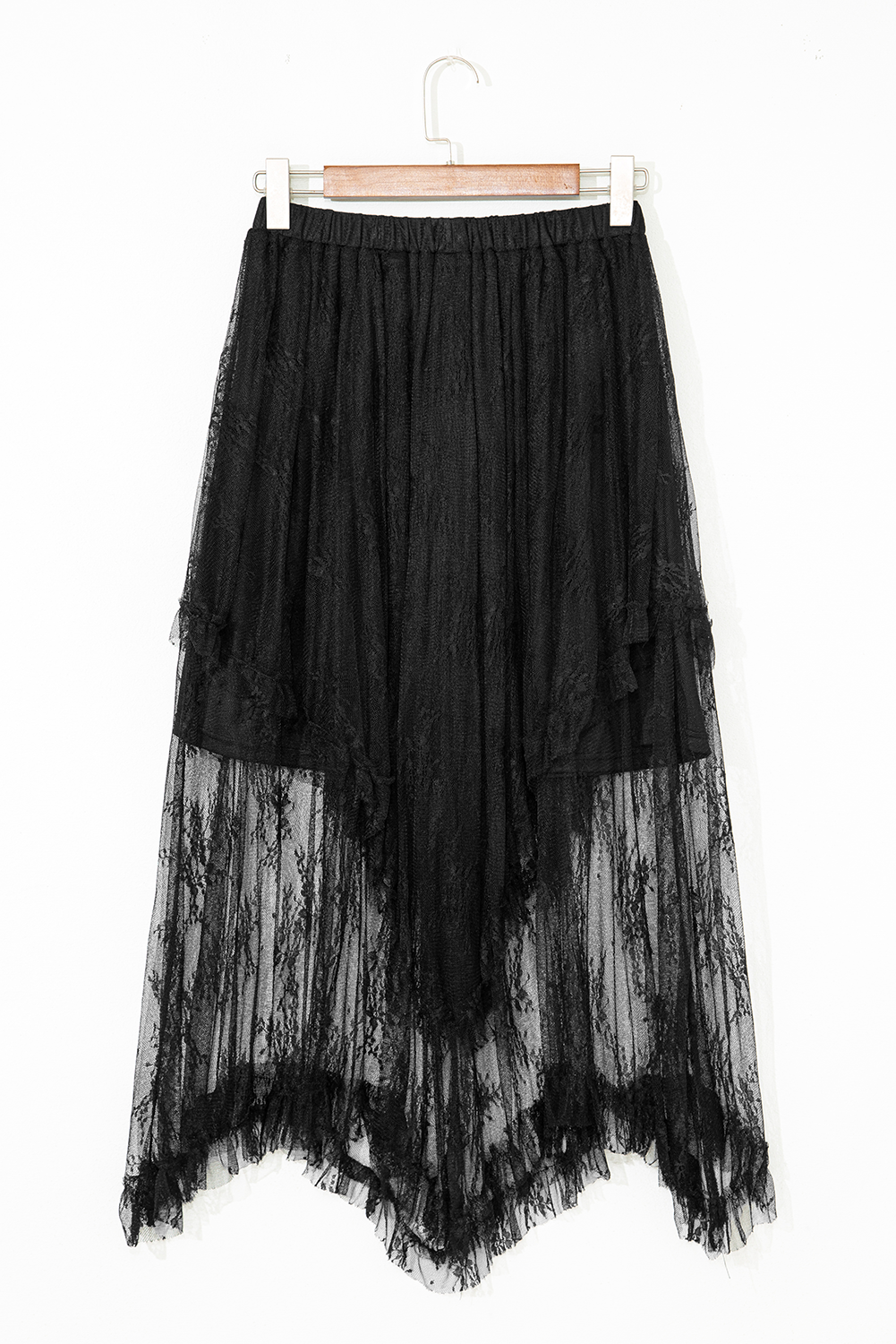 Lace Ruffle Tiered Maxi Skirt