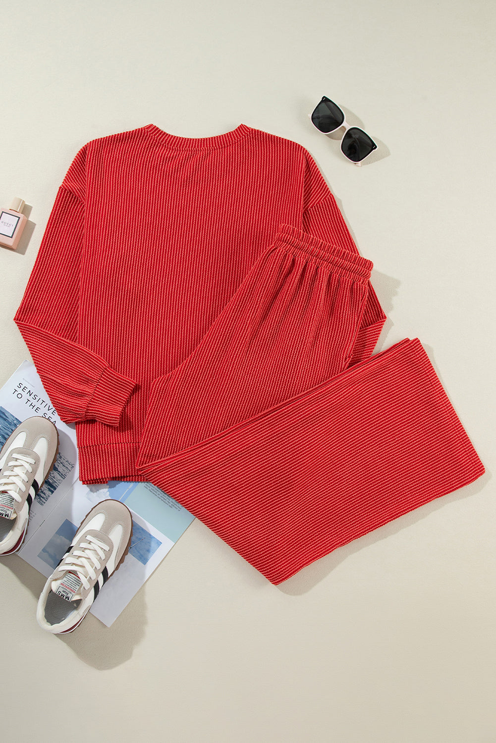 JOLLY Corded Top and Pocketed Pants Set
