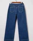 Denim Stitch High-Waist Cuff Jeans