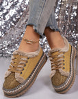 Harper Lace Up Flat Shoes