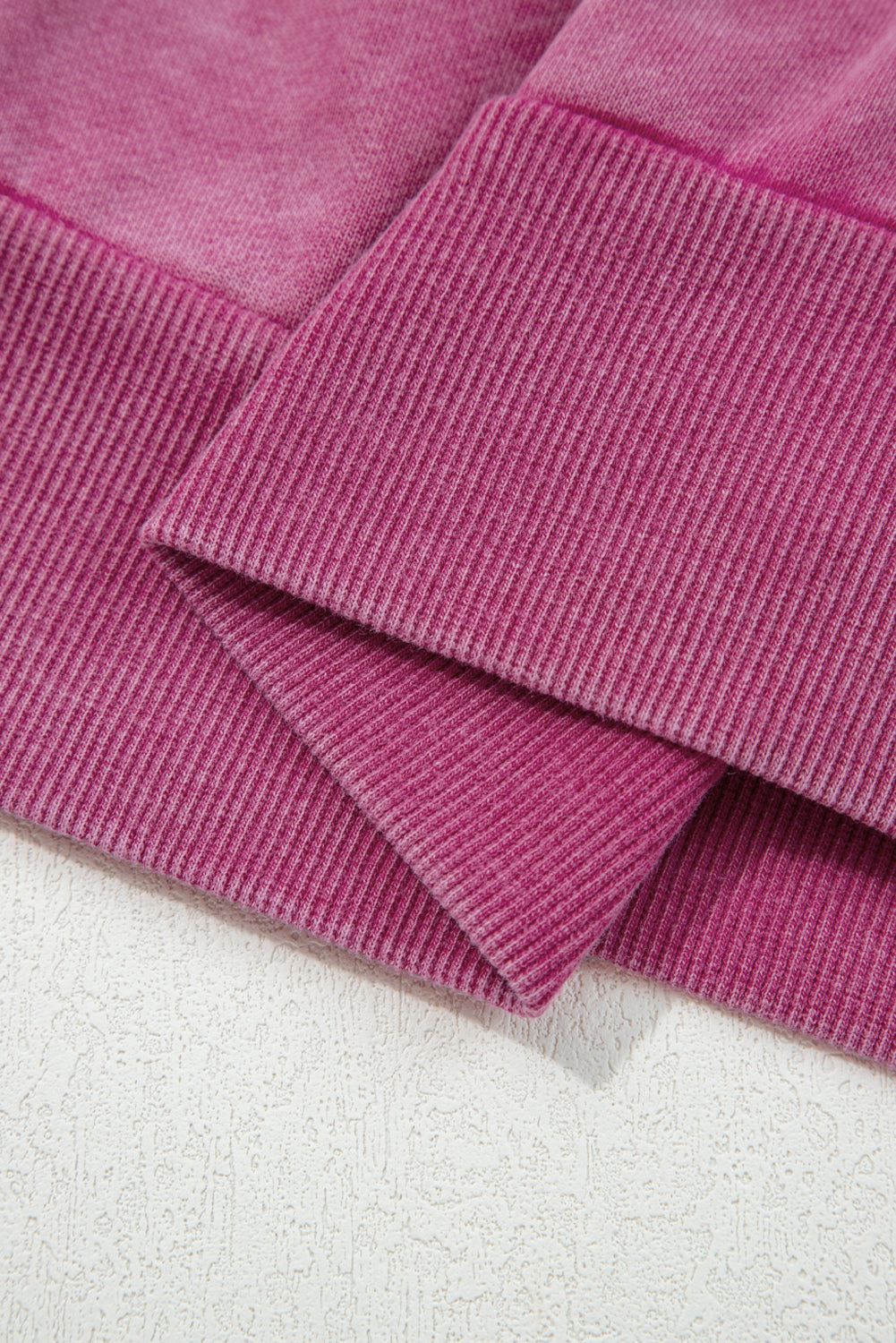 Lace Patchwork Mineral Wash Notched Neck Sweatshirt