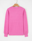 Kay Knit Ribbed Cuffs Crew Neck Sweater