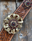 Breastcollar - Gold Flowers & European Crystal Conchos 
