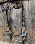 Buckstitch Flower Browband / One Ear Tack Set 