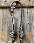Buckstitch Flower Browband / One Ear Tack Set 