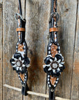 Buckstitch Flower Browband / One Ear Tack Set 