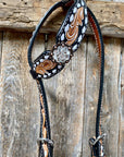 Buckstitch Flower Browband / One Ear Tack Set 