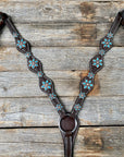 Dark Oil Floral Turquoise Breastcollar 