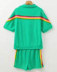 Colorblock Stripe Top and Shorts Set