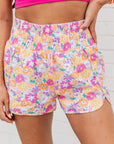 Floral Shirred High Waist Shorts
