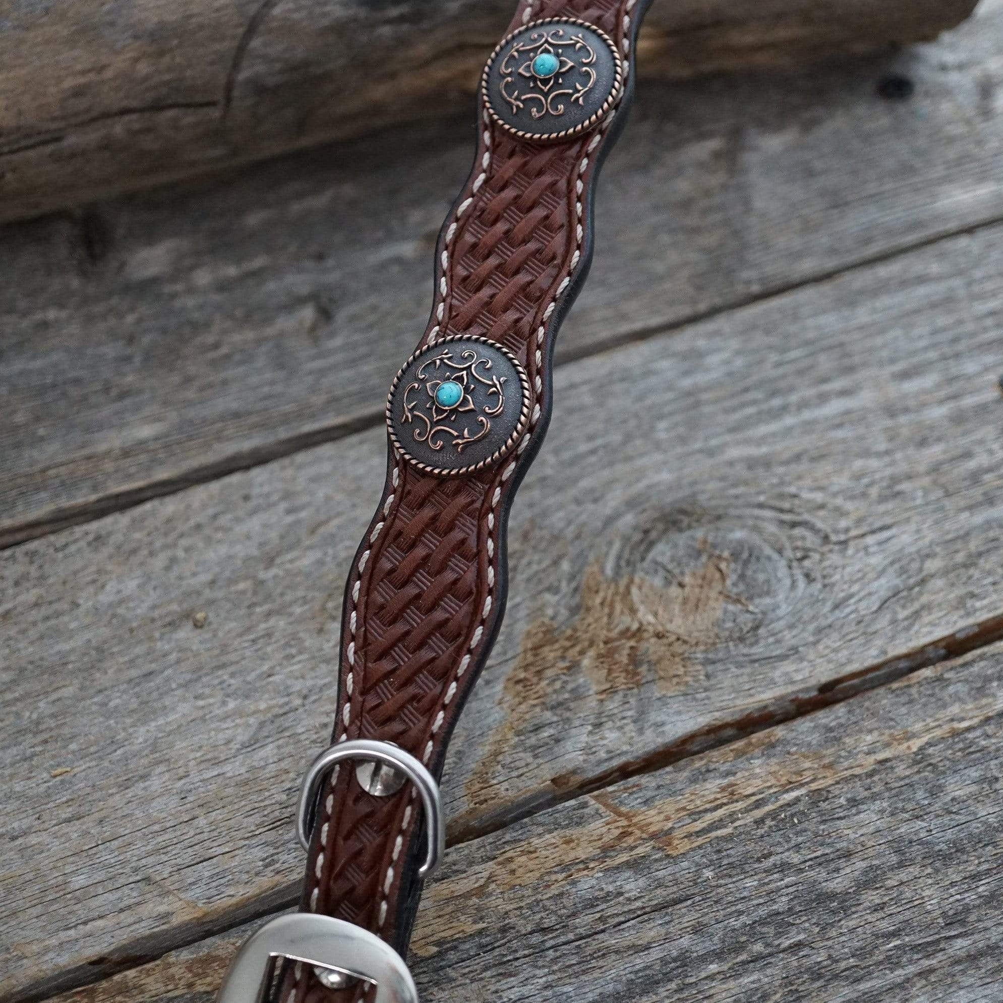 DC10 -Medium Oil Leather Dog Collar 10&quot; to 22&quot; W180S