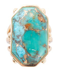 Dolce Blue Teal Turquoise Matrix and Golden Ring