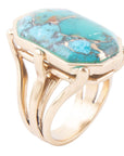Dolce Blue Teal Turquoise Matrix and Golden Ring