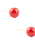 Dot of Red Coral Stud Earrings