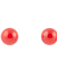 Dot of Red Coral Stud Earrings